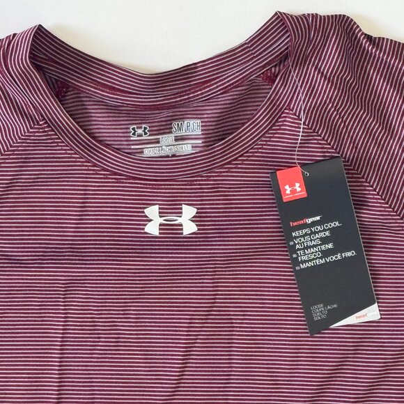 Under Armour HeatGear Women’s Striped Tee – NWT – Size Small - Picture 2 of 2